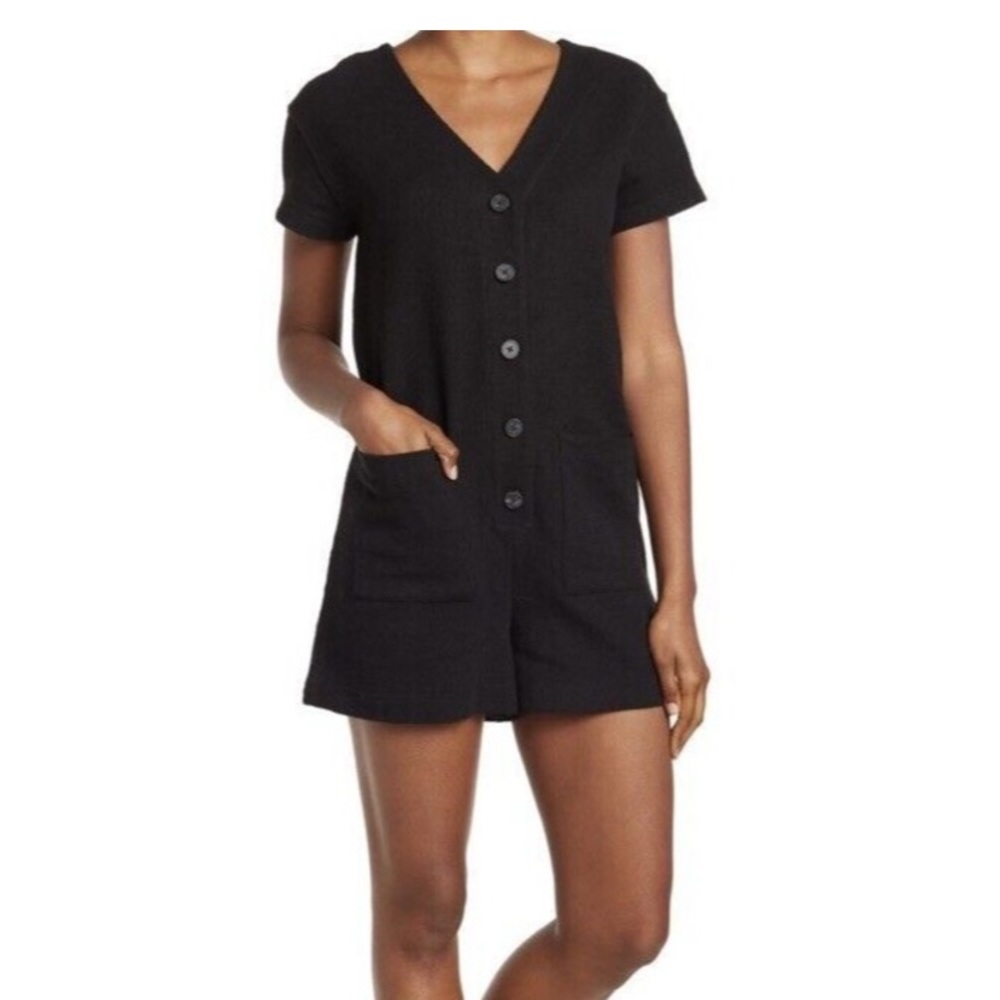 Madewell Knit Button Front Shorts Romper. Size Small